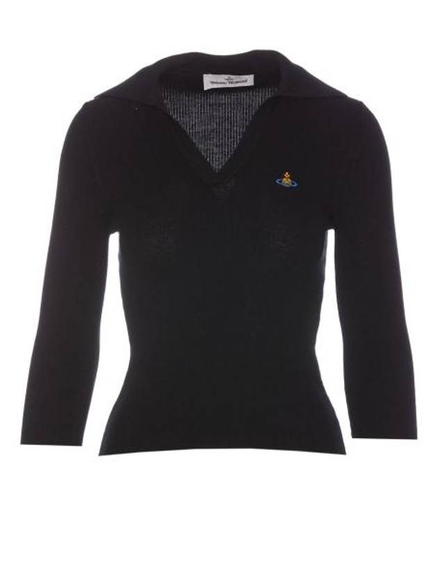 ORB Polo Cashmere Knit Top Black - VIVIENNE WESTWOOD - BALAAN 2