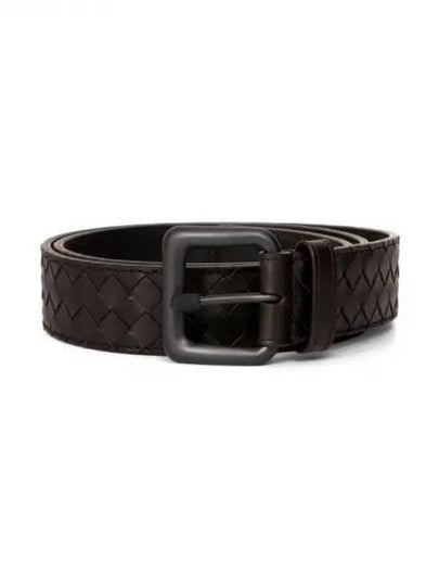 Intrecciato Leather Belt Espresso - BOTTEGA VENETA - BALAAN 2