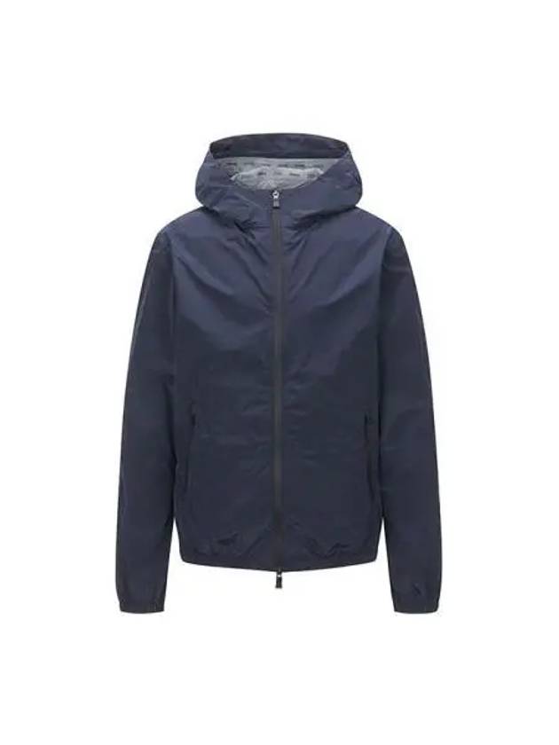 Men s Nylon Hooded Jacket Navy GI070UL 12378 - HERNO - BALAAN 1