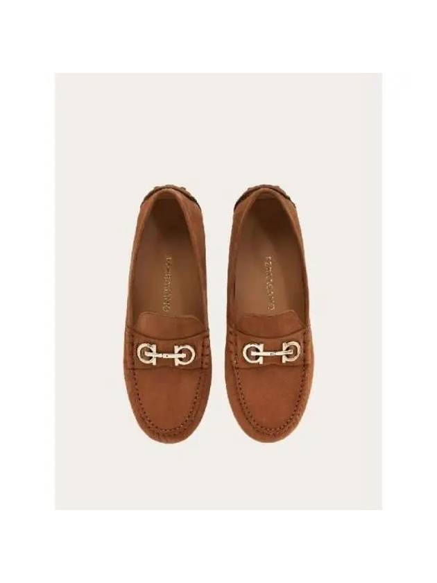 Gancini Driving Shoes Brown - SALVATORE FERRAGAMO - BALAAN 3