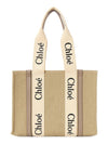 Woody Canvas Medium Tote Bag Grey - CHLOE - BALAAN 2