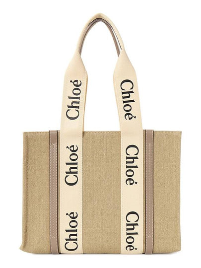 Woody Canvas Medium Tote Bag Grey - CHLOE - BALAAN 2