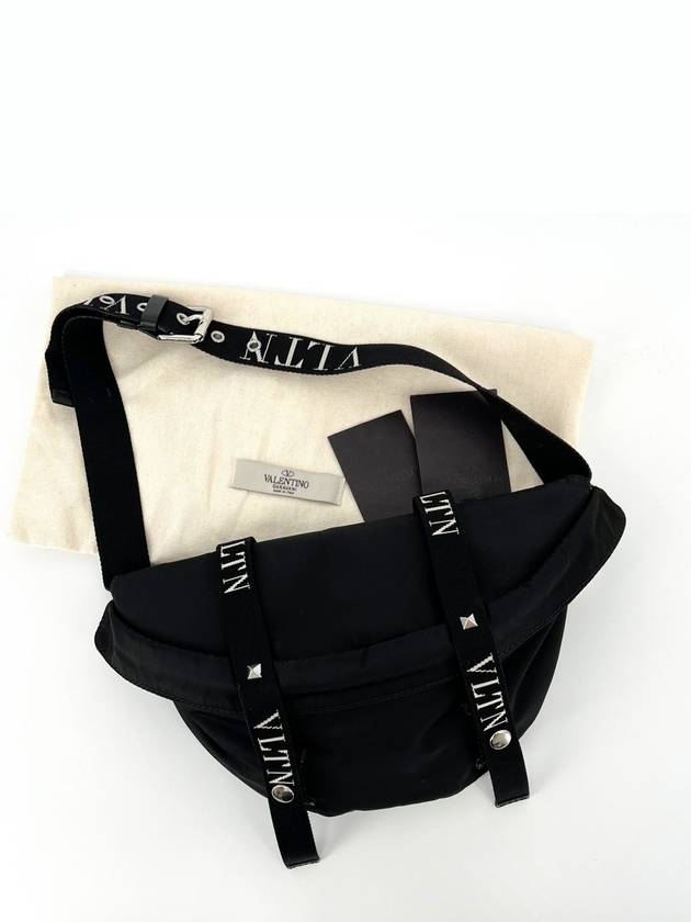 Logo nylon hip bag belt black RY2B0747 - VALENTINO - BALAAN 1