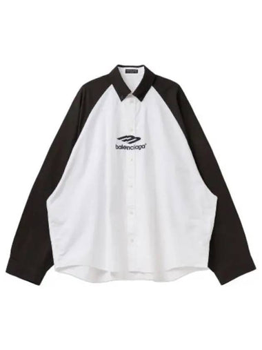 Logo Raglan Shirt White Black - BALENCIAGA - BALAAN 1