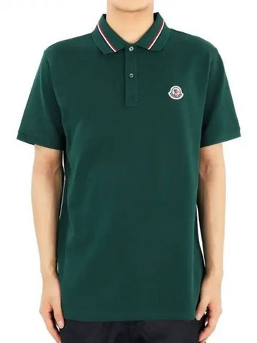 Men s Logo Patch Polo T Shirt Green 8A00021 89A16 875 1062963 - MONCLER - BALAAN 1