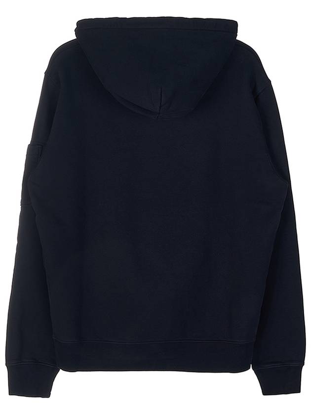 Lens Wappen Diagonal Fleece Hood Navy - CP COMPANY - BALAAN 3