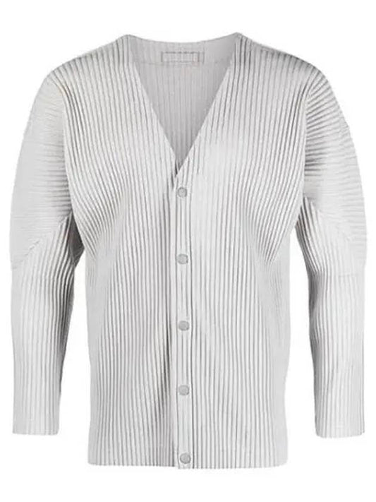 Pleated Button Cardigan Grey - ISSEY MIYAKE - BALAAN 2