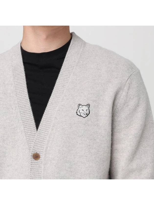 Fox Head Cardigan Light Grey - MAISON KITSUNE - BALAAN 4