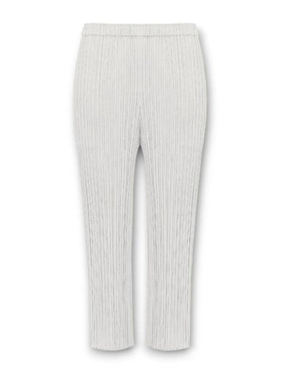 Pleated Basic Straight Pants Light Grey - ISSEY MIYAKE - BALAAN 2