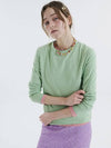 Round tee long sleeve tshirt light green 0110 - VOYONN - BALAAN 6