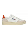 Women's Medalist Low Top Sneakers White Orange - AUTRY - BALAAN 2