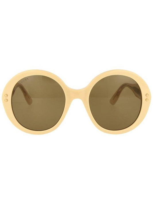 Eyewear Round Acetate Sunglasses Yellow - GUCCI - BALAAN.