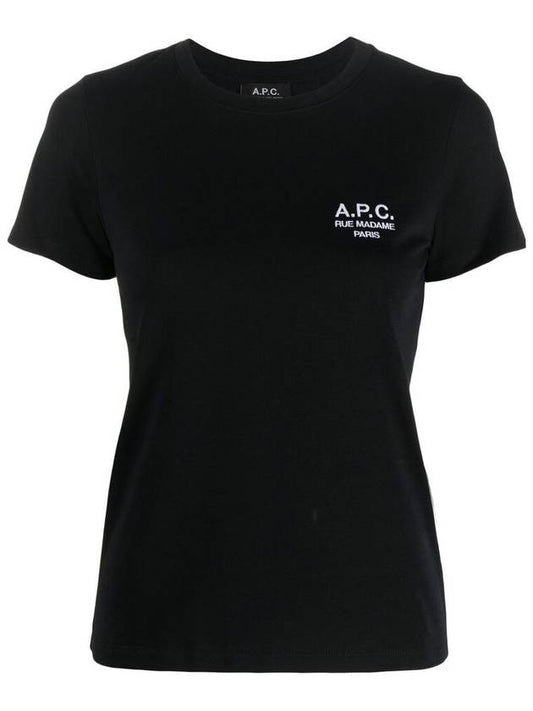 APC Raymond Logo Women s Short Sleeve T Shirt Dark Navy COEZC F26842 - A.P.C. - BALAAN 1