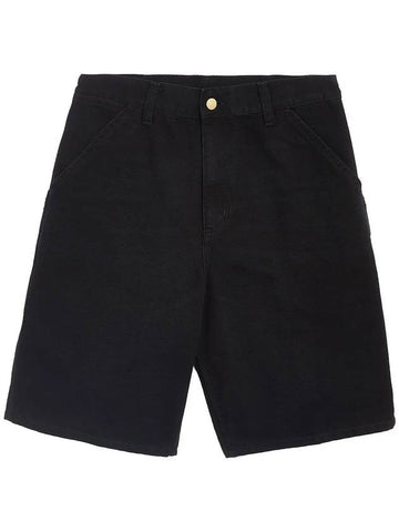 24SS logo patch single knee short pants black I027942 893K - CARHARTT - BALAAN 1