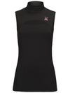 C23MTS020W Front Mesh Half Neck Top Black - CHUCUCHU - BALAAN 1