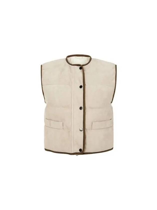 Women s Suede Goose Down Padding Vest Beige 270547 - BRUNELLO CUCINELLI - BALAAN 1