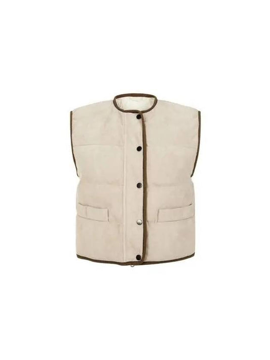 Shimaeul 8th Anniversary 10 e Point 9 8 Women s Suede Goose Down Padded Vest Beige 270547 - BRUNELLO CUCINELLI - BALAAN 1