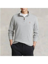 Embroidered Pony Logo Half Zip-Up Knit Top Grey - POLO RALPH LAUREN - BALAAN 3