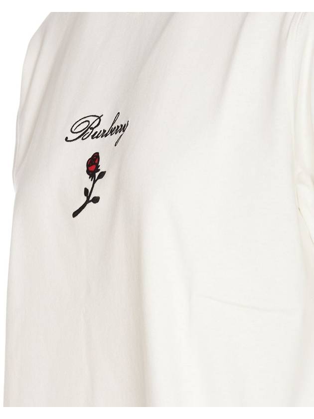 24 ss T-shirt WITH Embroid Flock Rose 8083647 B7264 B0230979125 - BURBERRY - BALAAN 4