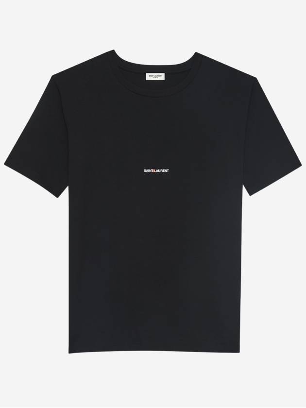 Rive Gauche Short Sleeve T-Shirt Black - SAINT LAURENT - BALAAN 2