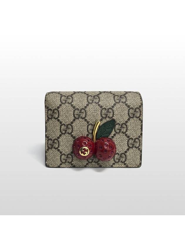 Gucci Cherry GG Supreme Half Wallet 476050 - GUCCI - BALAAN 3