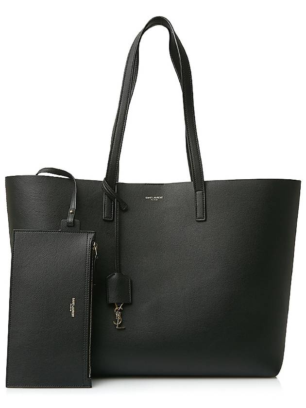 East West Shopper Tote Bag Black - SAINT LAURENT - BALAAN 2