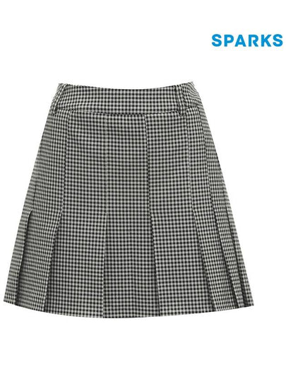 Women s Check Pleated Back Banding Skirt Culottes SN3LCR001 - SPARKS - BALAAN 2