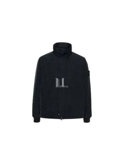 Logo Micro Twill  Zip Up Jacket Navy - STONE ISLAND - BALAAN 2