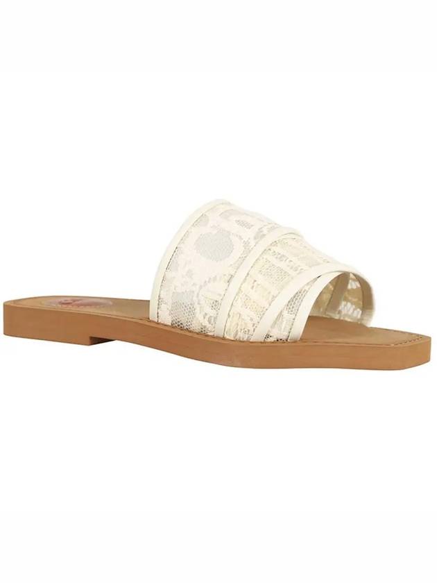 Women's Lace Strap Woody Slippers Ivory Brown - CHLOE - BALAAN 4