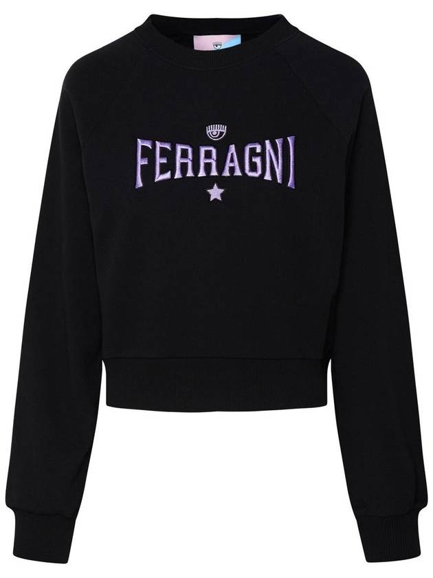 Chiara Ferragni Black Cotton Sweatshirt - CHIARA FERRAGNI - BALAAN 1