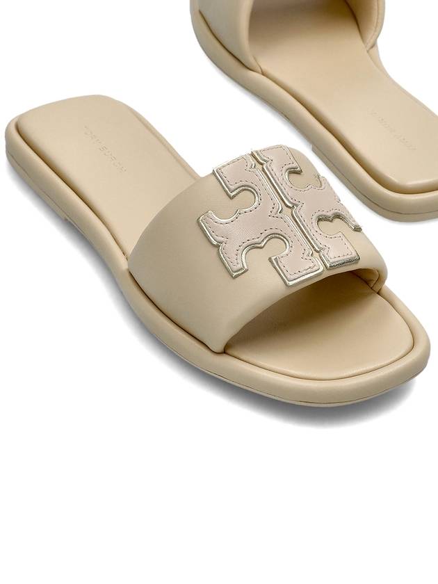 Double T Slide Slippers Beige - TORY BURCH - BALAAN 2