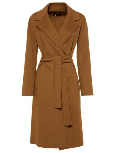 Pauli Belted Virgin Wool Coat Camel 90160329 072 - S MAX MARA - BALAAN 1