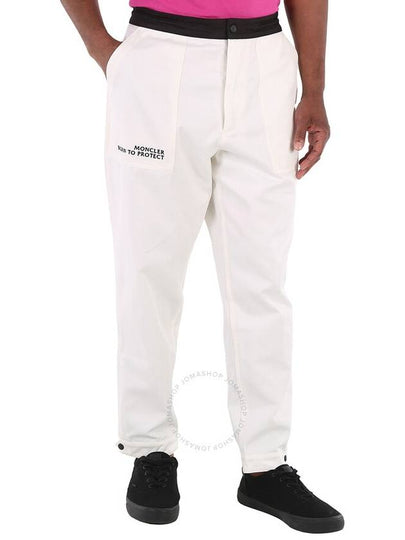 Logo Cotton Straight Pants Silk White - MONCLER - BALAAN 2