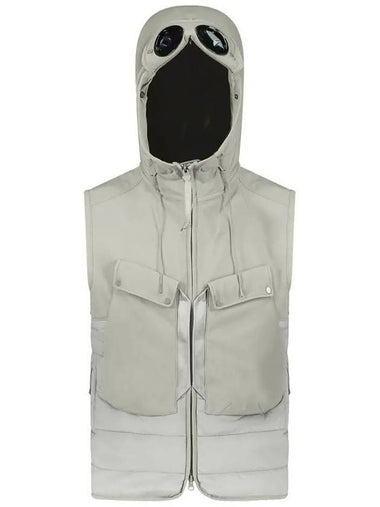 Shell R Mix Goggle Hooded Padded Vest Sage - CP COMPANY - BALAAN 1