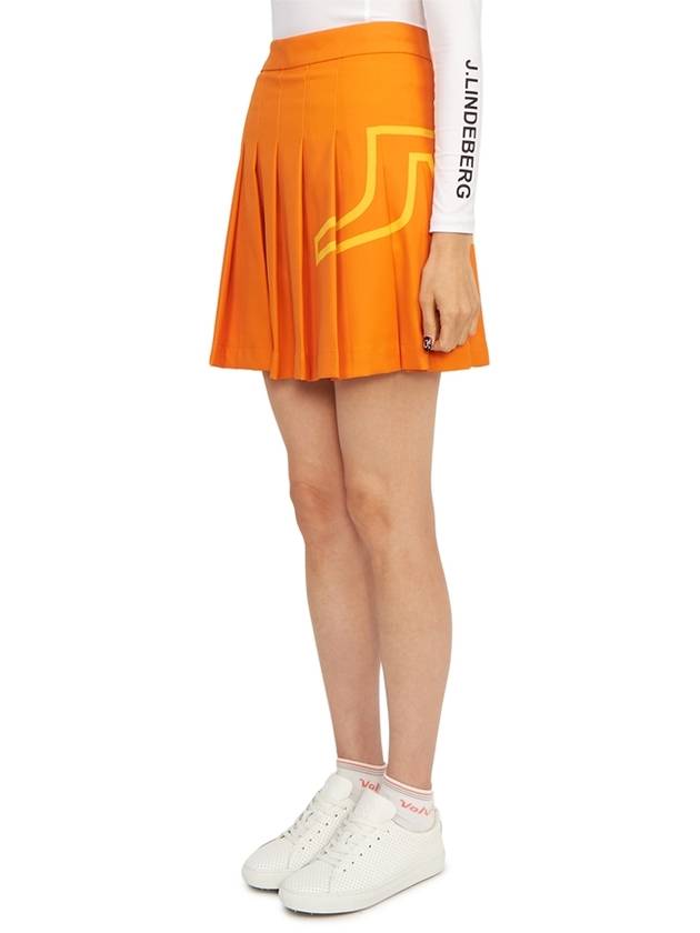 Women's Naomi Pleated Skirt Orange - J.LINDEBERG - BALAAN 3