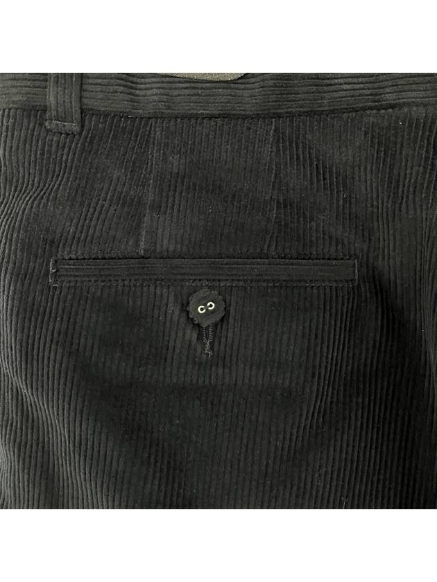 Men's Corduroy Straight Pants Black - THOM BROWNE - BALAAN 5