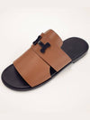 Arles H Logo Mule Slippers Brown - HERMES - BALAAN 5