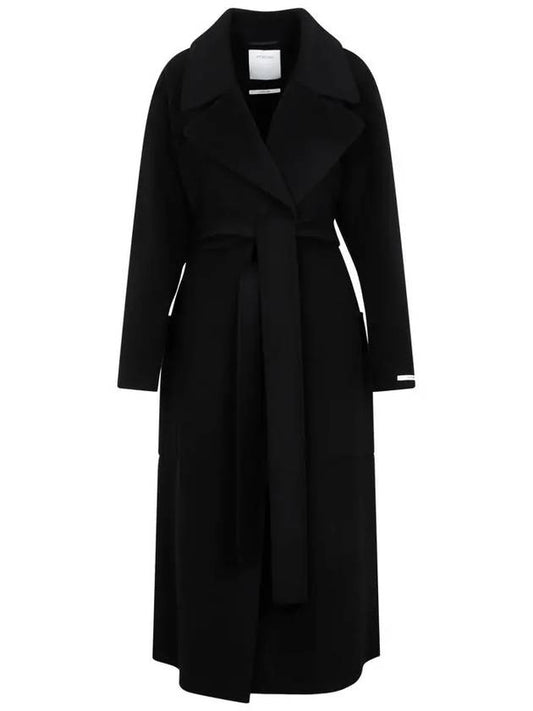 VELENO Belted Wool Coat Black 2320160439 013 - MAX MARA - BALAAN 1