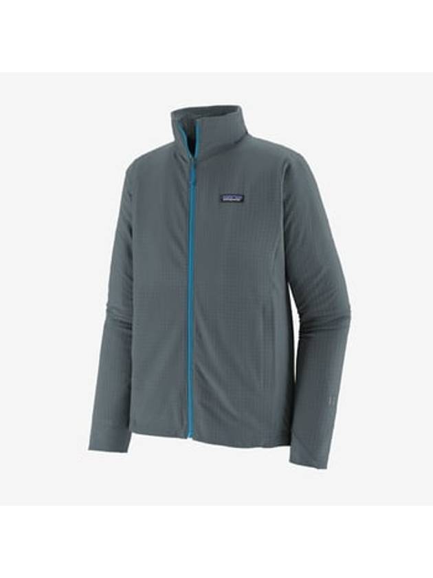 Logo Patch High Neck Zip Up Jacket Grey - PATAGONIA - BALAAN 1