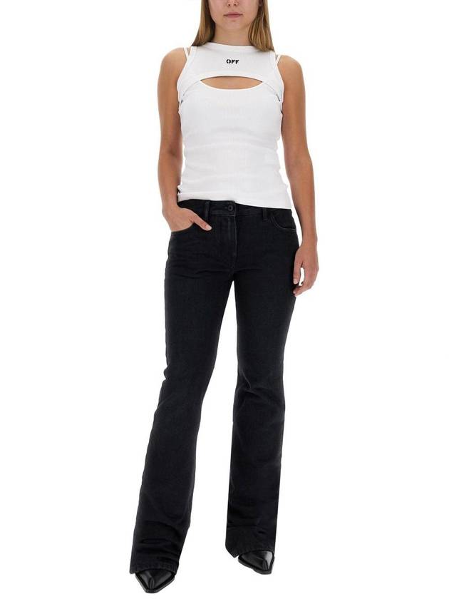 slim fit flare jeans - OFF WHITE - BALAAN 3