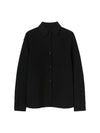 Women's Wool Shirt Jacket Black - JIL SANDER - BALAAN 1