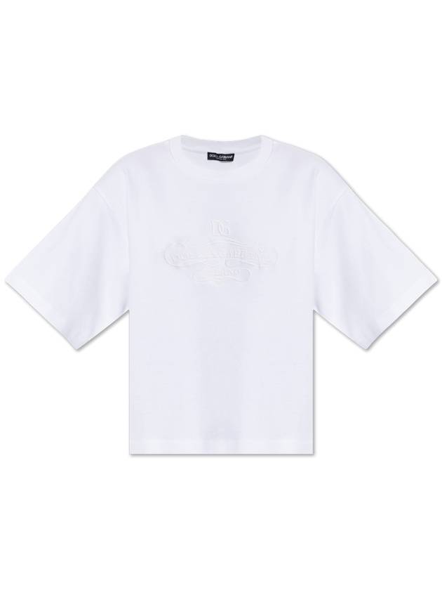 Dolce & Gabbana T-shirt With Embroidered Logo, Women's, White - DOLCE&GABBANA - BALAAN 1