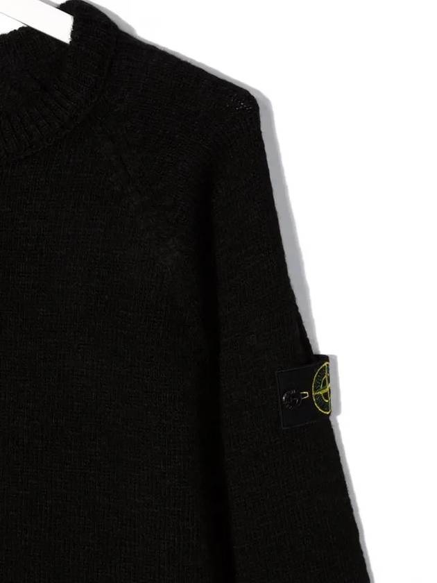 Kids Waffen Crew Neck Knit Black 7516511D3 V0029 - STONE ISLAND - BALAAN 4