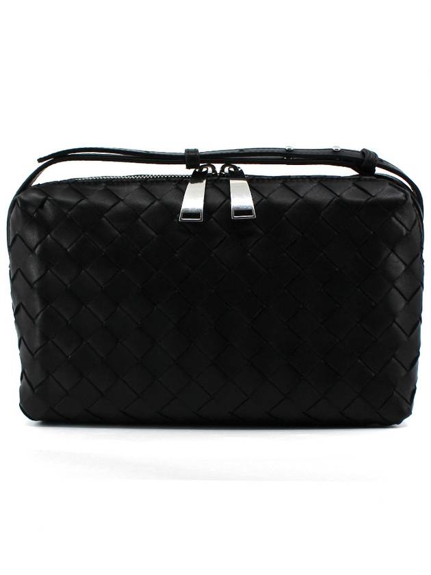 Intrecciato Leather Mini Cross Bag Black - BOTTEGA VENETA - BALAAN 2