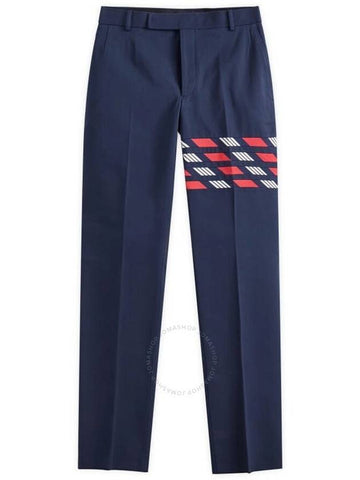 Thom Browne Men's Blue Cotton 4-Bar Chino Trouser, Brand Size 2 (Medium) - THOM BROWNE - BALAAN 1