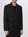 Wool Double Breasted Single Coat Black - SAINT LAURENT - BALAAN 4