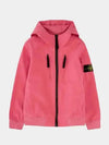 Kids Wappen Patch Soft Shell Zip Up Hoodie Pink - STONE ISLAND - BALAAN 5