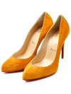 Brashed Suede Pumps Heel Orange - CHRISTIAN LOUBOUTIN - BALAAN.