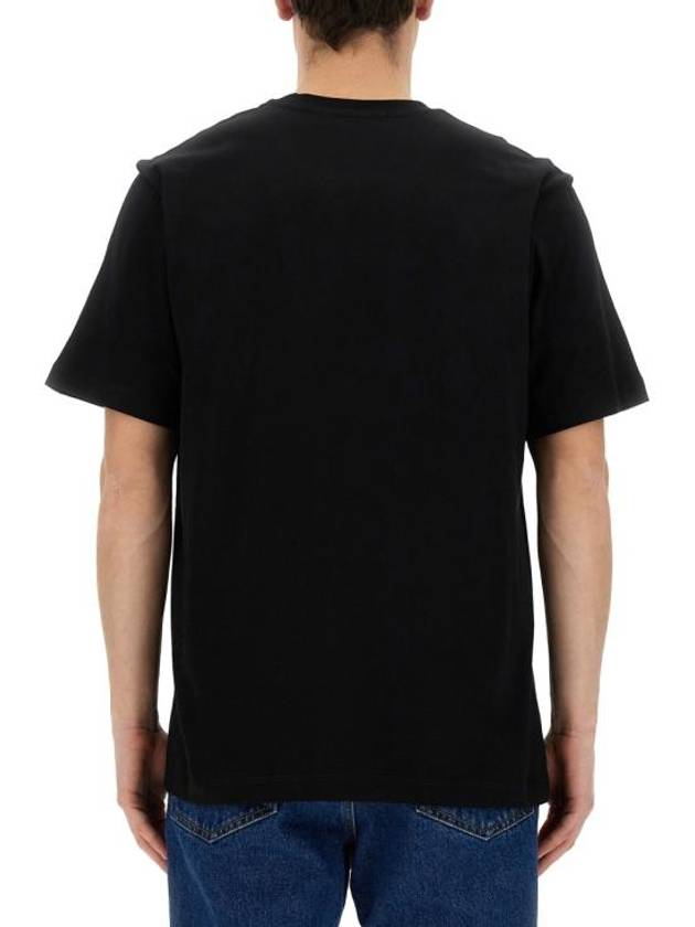 Embroidered Logo Cotton Short Sleeve T-shirt Black - MSGM - BALAAN 4