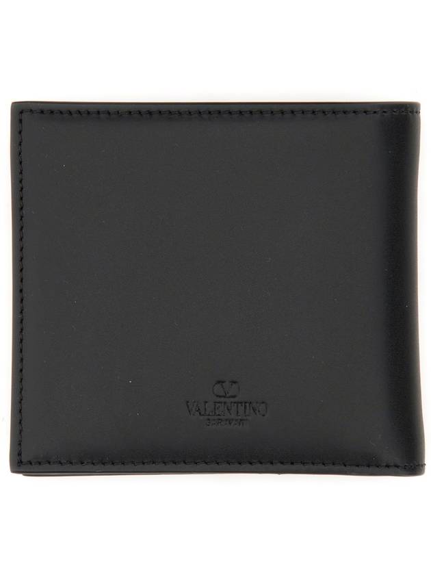 VLTN Calfskin Half Wallet Black - VALENTINO - BALAAN 3